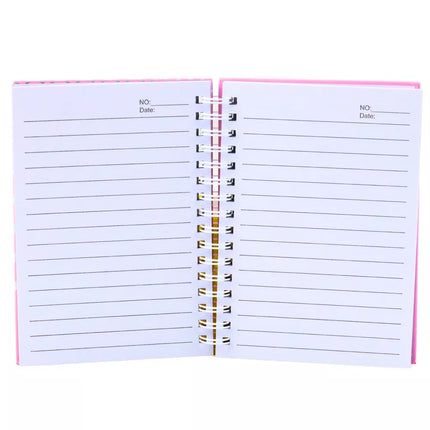A6 formato rožinis bloknotas su holografiniais žvyneliais, 80 lapų