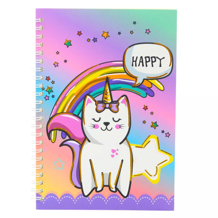 Sąsiuvinis Liniuotas Katė Vienaragis Spalvingas A5 60 Lapų