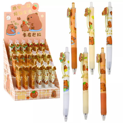 Kapibara gelinis rašiklis, mėlynas rašalas, 0,5 mm, 14 cm, įvairių spalvų