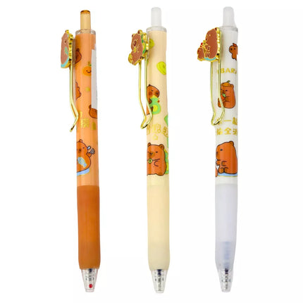 Kapibara gelinis rašiklis, mėlynas rašalas, 0,5 mm, 14 cm, įvairių spalvų