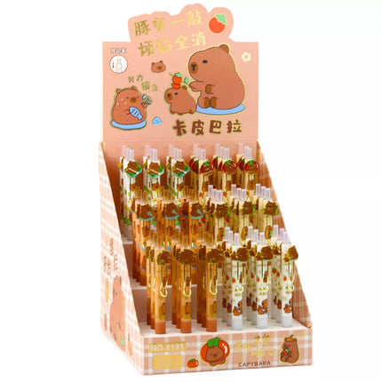 Kapibara gelinis rašiklis, mėlynas rašalas, 0,5 mm, 14 cm, įvairių spalvų