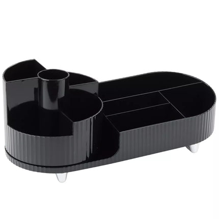 Daugiafunkcinis kosmetikos organizatorius stalui, pasukamas, erdvus, juodas