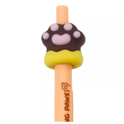 Katės letenos gelinis rašiklis, rudas ir mėlynas rašalas, 15 cm, 0.5 mm