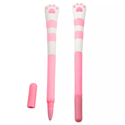 Gelinis rašiklis „Katės letena“, mėlynas rašalas, rožinis dangtelis, 16,5 cm