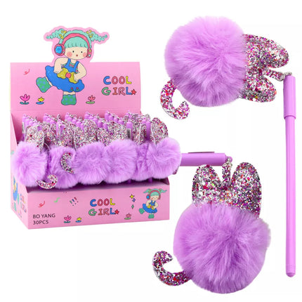 Gelinis rašiklis su violetiniu dangteliu ir mėlynu rašalu 17 cm 0,5 mm