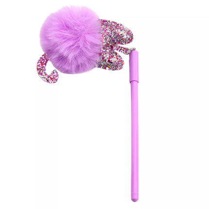 Gelinis rašiklis su violetiniu dangteliu ir mėlynu rašalu 17 cm 0,5 mm