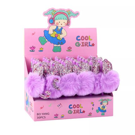 Gelinis rašiklis su violetiniu dangteliu ir mėlynu rašalu 17 cm 0,5 mm