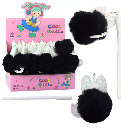 Gelinis rašiklis su juodu dangteliu ir mėlynu rašalu, 17 cm, 0,5 mm