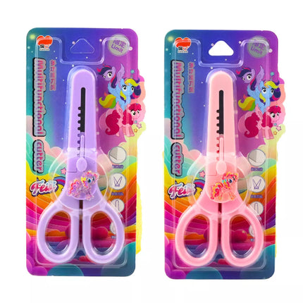 Vaikiškos žirklės su dangteliu, dekoruotos arkliukais, 14 cm