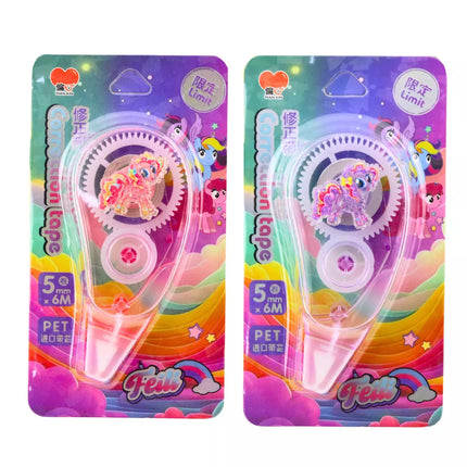 Korekcijos juostos pelė, 6 m x 5 mm, vienaragis, rožinė, violetinė, mokykla, biuras