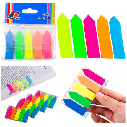 Lipnios spalvingos rodyklių žyminčios kortelės 45x12 mm