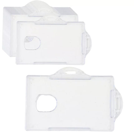 Horizontalus ID kortelės dėklas, kietas plastikas, permatomas, 10 vnt.
