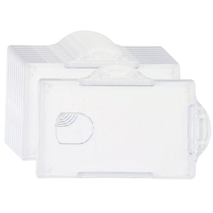 Horizontalus ID kortelės dėklas, kietas plastikas, permatomas, 10 vnt.