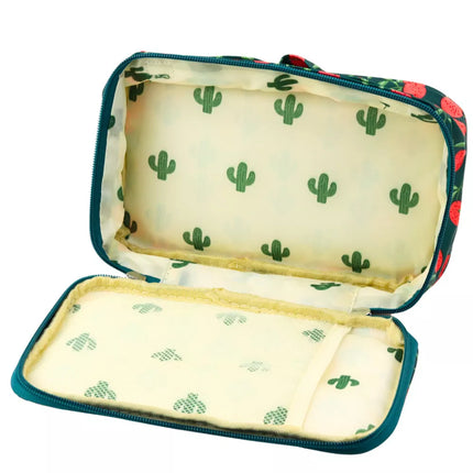 Pieštukinė mokyklinis organizatorius kosmetinė kišeninė vyšnių žalios spalvos 22,5 cm