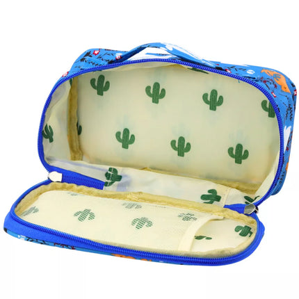 Pieštukinė Mokyklinis Organizatorius Kosmetinė Su Papildoma Kišene Mėlyna 22.5cm