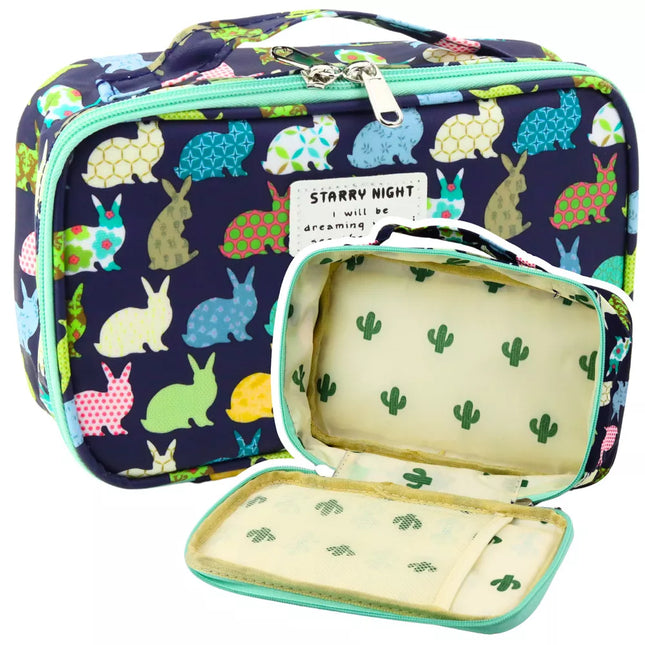 Pieštukinė mokyklinis organizatorius kosmetinė papildoma kišenė tamsiai mėlyna 22,5 cm