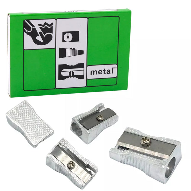 Viengubas metalinis drožtukas ploniems pieštukams ir kreidelėms