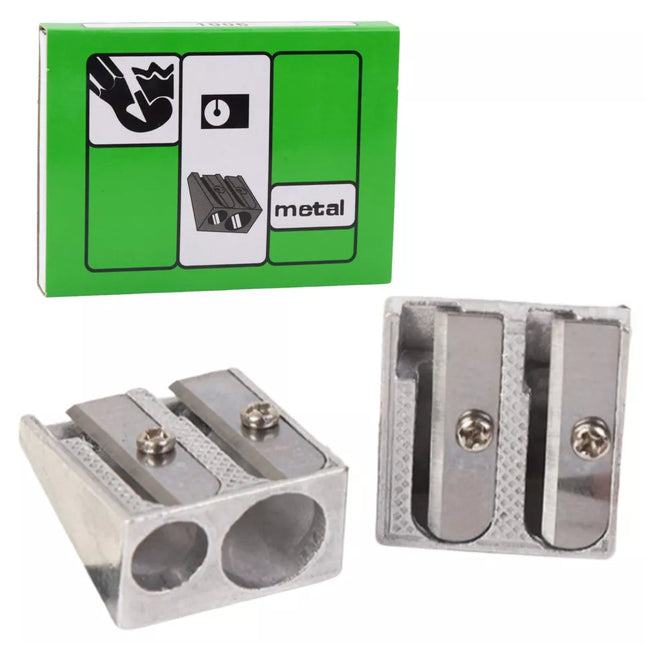 Dvigubas metalinis drožtukas storiems ir ploniems kreideliams