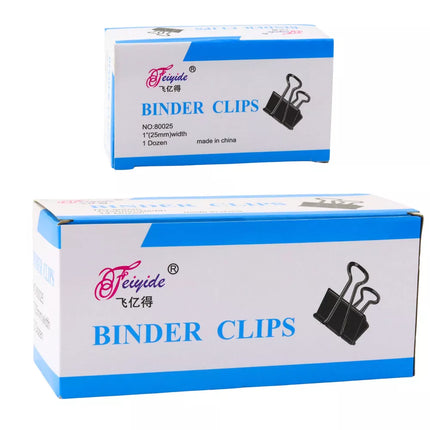 Universalios biuro sąvaržėlės, spyruoklinis plienas, juodos, 25 mm, 12 vnt.