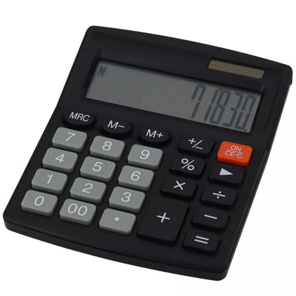 Klasikinis juodas 8 skaitmenų LCD saulės skaičiuotuvas