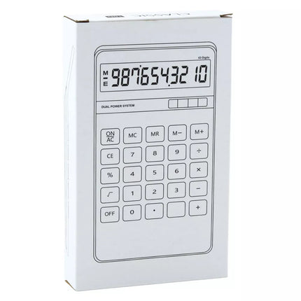 Klasikinis stalo skaičiuoklis, 10 skaitmenų, su saulės energija, baltas