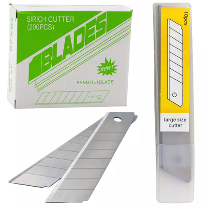 Keičiami peiliukai su segmentais, 14 segmentų, 18 mm, 10 vnt.