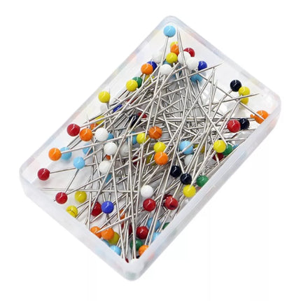 Biuro siuvimo segtukų rinkinys su spalvota galvute - 100 vnt.