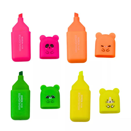 Mini spalvų žymeklių rinkinys „Meškiukai“ spalvotame plastikiniame dėkle, 5 vnt.