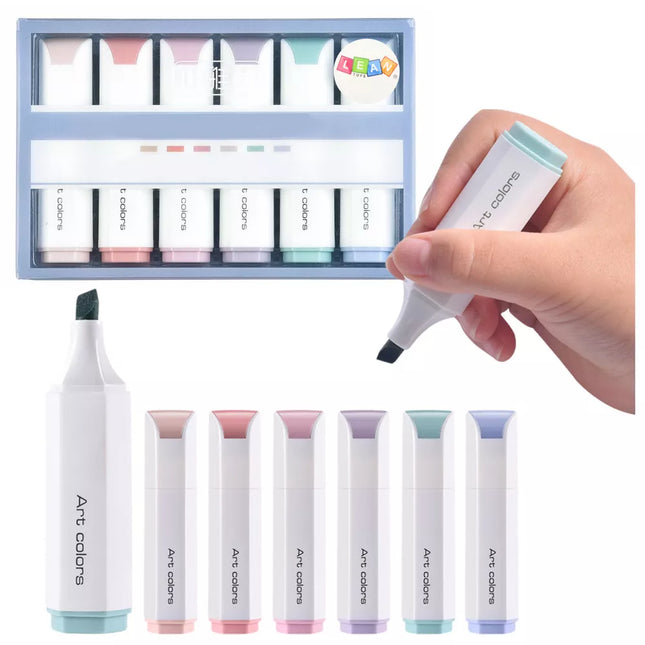 Mini žymeklių rinkinys, švelnios pastelinės spalvos, 6 vnt.