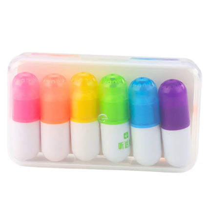 Mini spalvų žymeklių rinkinys dėkle, intensyvios spalvos, 6 vnt.