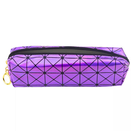 Mokyklinis pieštukų dėklas, vieno skyriaus, su holografiniu raštu, violetinės spalvos, 20x6,5cm