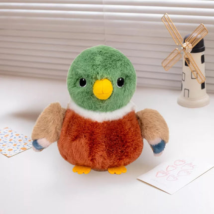 Pliušinis talismanas, mielas žaislas, paukštis, pliušinė maža antis, 12 cm