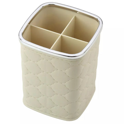 Šepetėlių organizatorius, keturi skyriai, baltas, 12 x 9.5cm