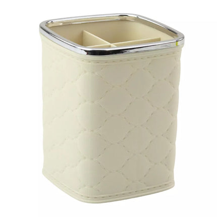 Šepetėlių organizatorius, keturi skyriai, baltas, 12 x 9.5cm