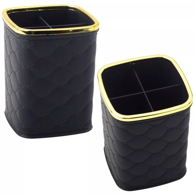 Šepetėlių organizatorius, keturi skyriai, juodas, 12 x 9.5cm