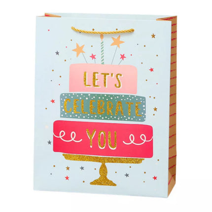 Dovanų maišelis "Su gimtadieniu", 23 x 18 x 10 cm