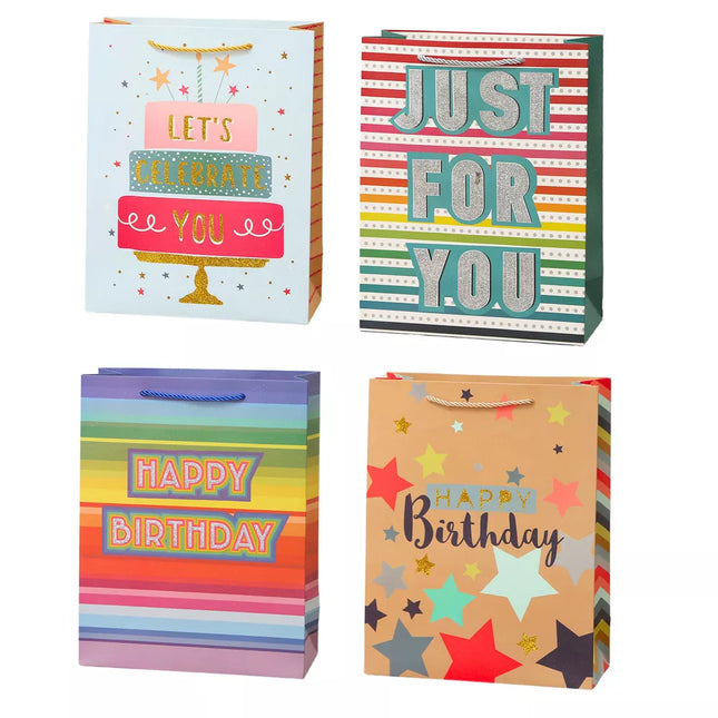 Dovanų maišelis "Su gimtadieniu", 23 x 18 x 10 cm