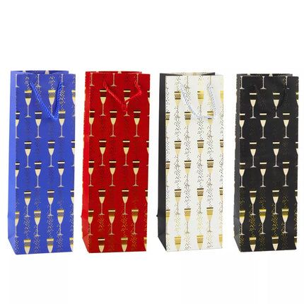 Dovanų maišelis buteliui su akinių motyvu, 36 x 12 x 10 cm