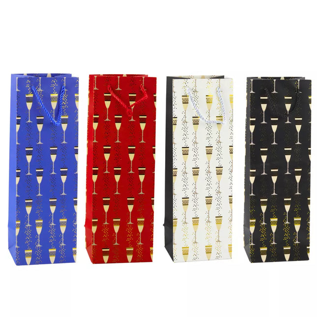 Dovanų maišelis buteliui su akinių motyvu, 36 x 12 x 10 cm