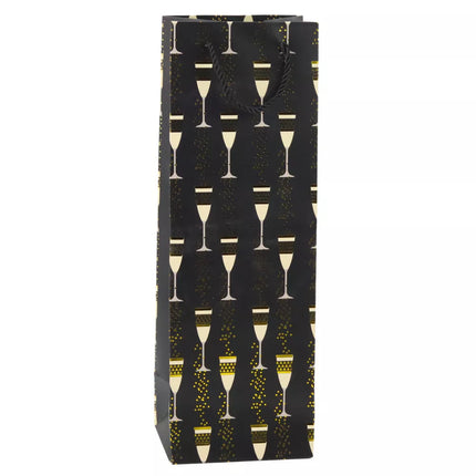 Dovanų maišelis buteliui su akinių motyvu, 36 x 12 x 10 cm