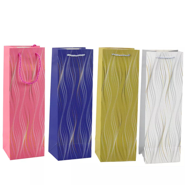 Dovanų maišelis buteliui "Žėrinčios bangos", 35 x 12 x 9 cm