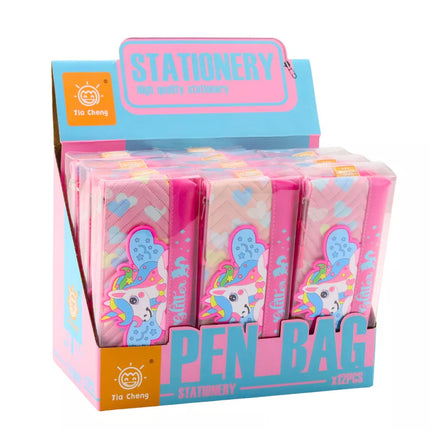 Pieštukinė mokyklos rinkinys su vienaragiu, rožinė, 20 x 8,5 cm