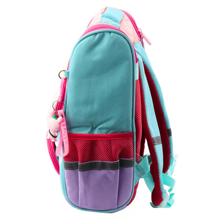 Mokyklinė kuprinė su baltu katinu ir paukščio pakabuku, 21 l