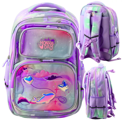 Mokyklos kuprinė su krūtinės dirželiu, pastelinės spalvos, 20L