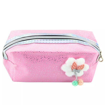 Pieštukinė Kosmetinė Su Kaspinėliu Žėrinčiomis Dalelėmis Rožinė