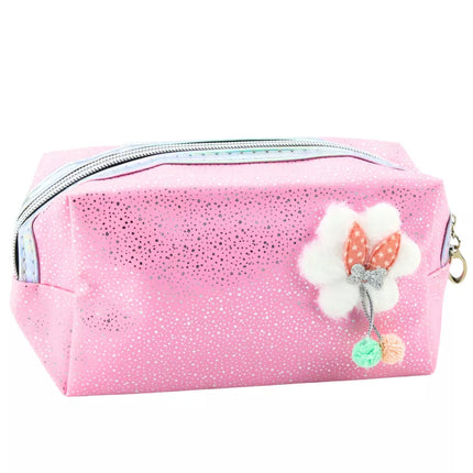 Pieštukinė Kosmetinė Su Kaspinėliu Žėrinčiomis Dalelėmis Rožinė