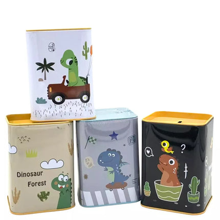 Kiaulytė "Dinozauras automobilyje" Mokymasis taupyti Metalas 11x8cm