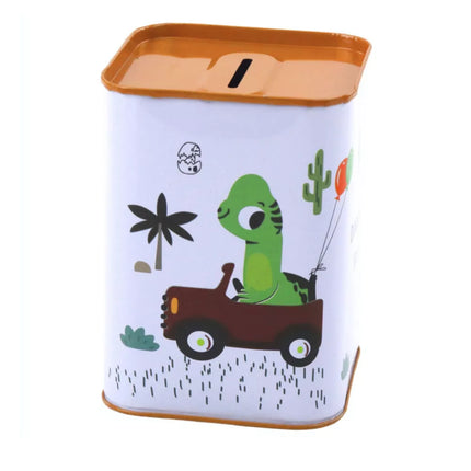 Kiaulytė "Dinozauras automobilyje" Mokymasis taupyti Metalas 11x8cm