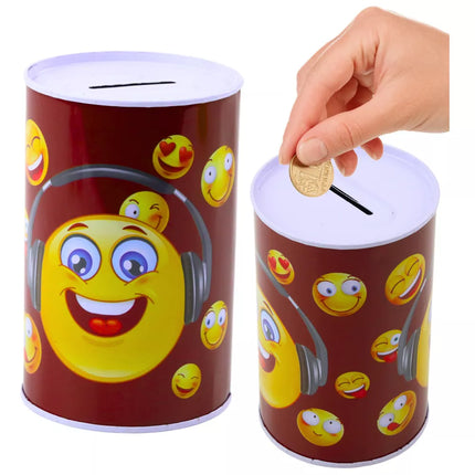 Metalinė taupyklė „Emocijos“, mėlyna/ruda, 13 x 8 cm