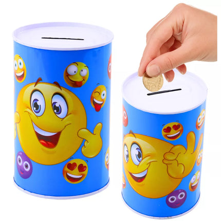 Metalinė taupyklė „Emocijos“, mėlyna/ruda, 13 x 8 cm